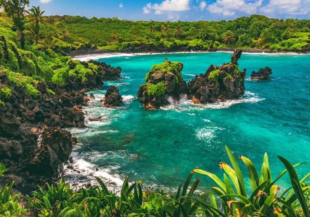 Waiʻanapanapa State Park in Hana on the island of Maui, Hawaii