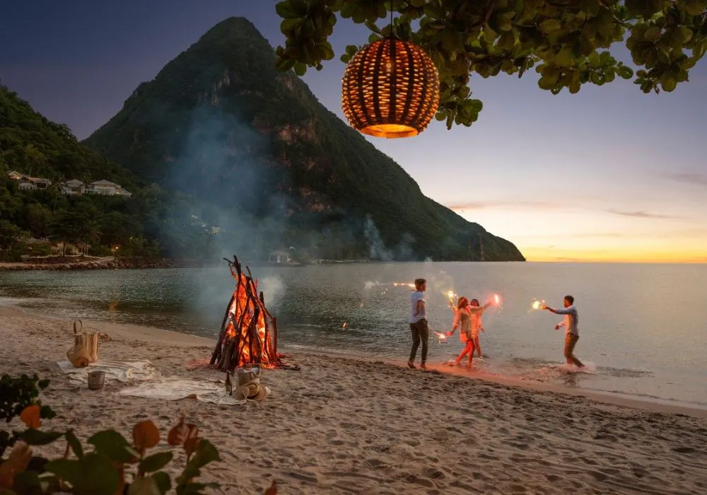 Festivities at Sugar Beach, St Lucia