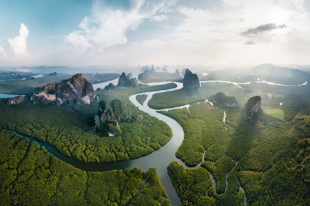 Aerial view of Phang Nga Bay, Thailand