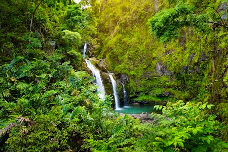 Waikani Falls also known as Three Bears