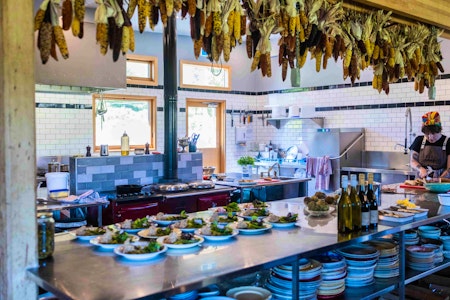 Fresh dishes being prepared in the Fat Pig Farm kitchen
