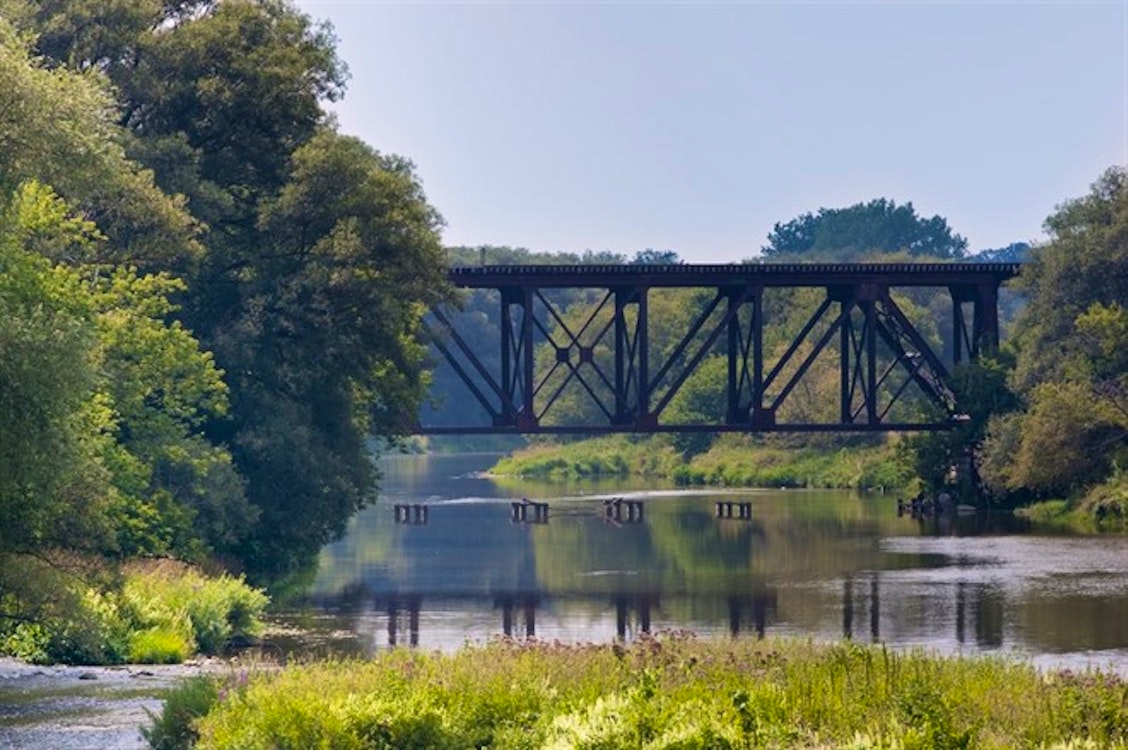 Railway Bridge Crossing a Span of the Grand River, viewed from St. Jacobs