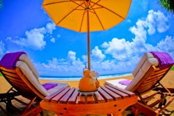 Refreshing drink on the beach at Aditya