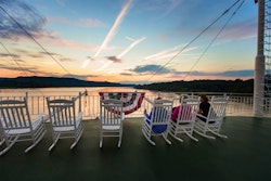 Watching the sunset on the American Queen