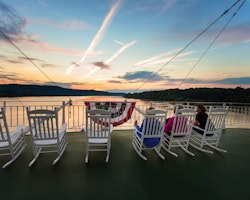 Watching the sunset on the American Queen