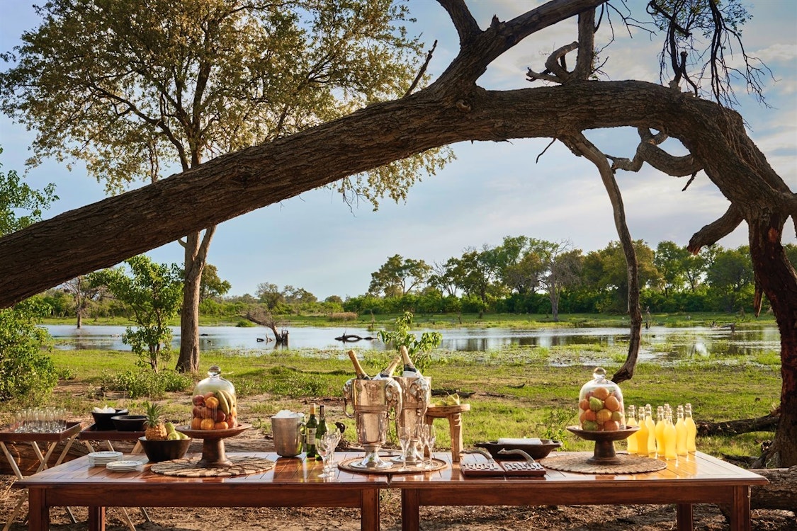 Alfresco Dining at Khwai River Lodge, A Belmond Safari, Botswana
