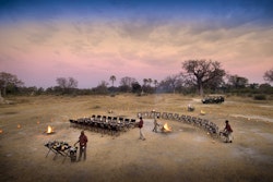 Campfire Dining at &Beyond Sandibe Okavango Safari Lodge