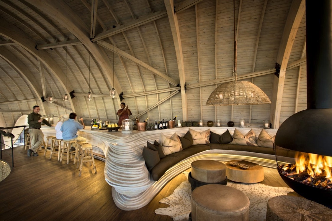 Bar at &Beyond Sandibe Okavango Safari Lodge