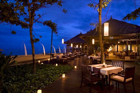 Restaurant in the evening at Conrad Bali