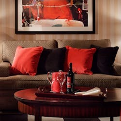 Lounge area in bedroom, at The Scott Resort & Spa
