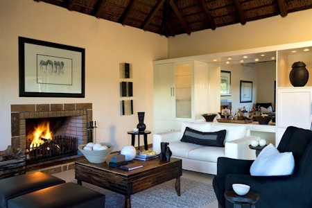 Villa Suite Private Lounge at Lion Sands Ivory Lodge, South Africa