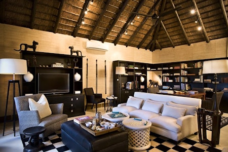 Library at Lion Sands Ivory Lodge, South Africa