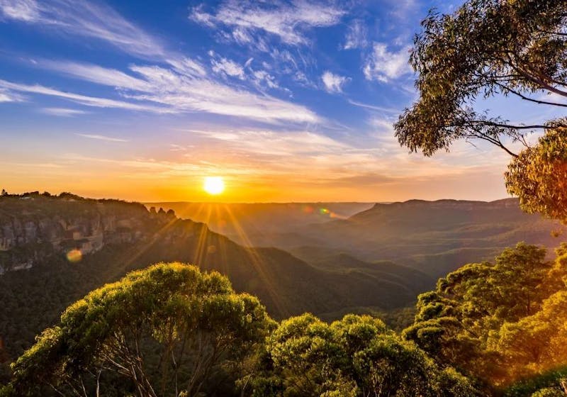 Blue Mountains at sunset