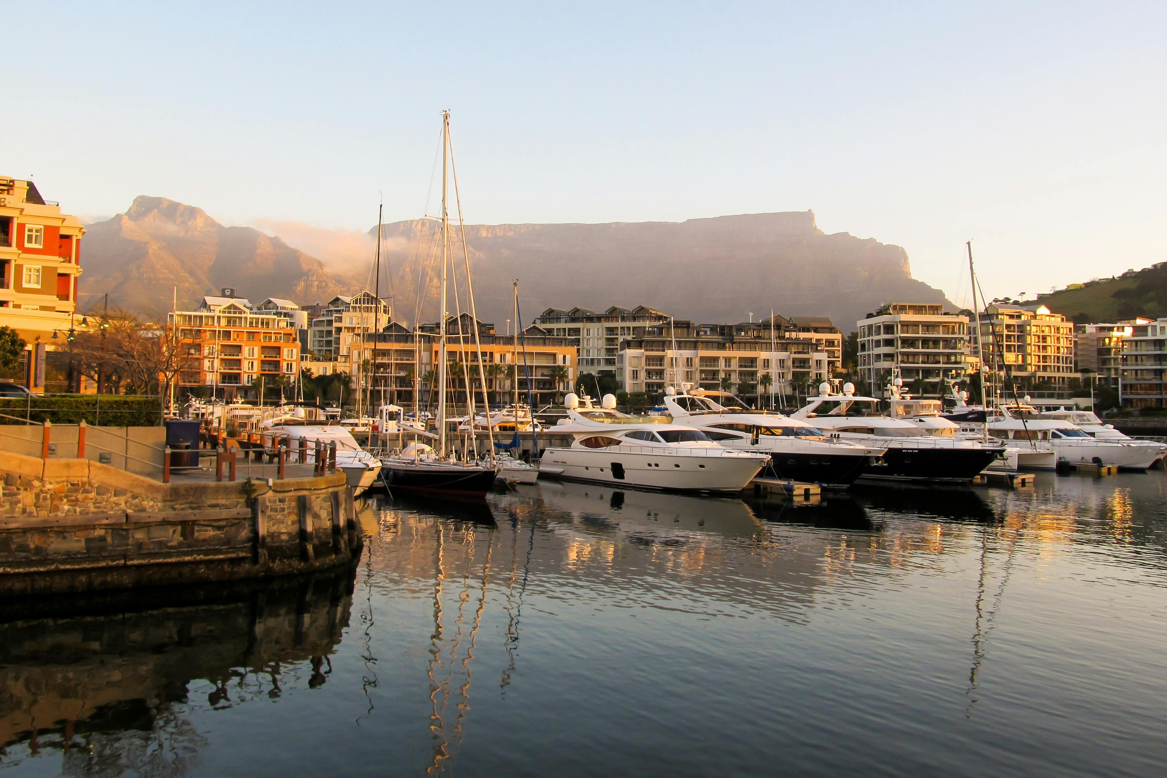 Cape Town harbour with Table Mountain in the backdrop