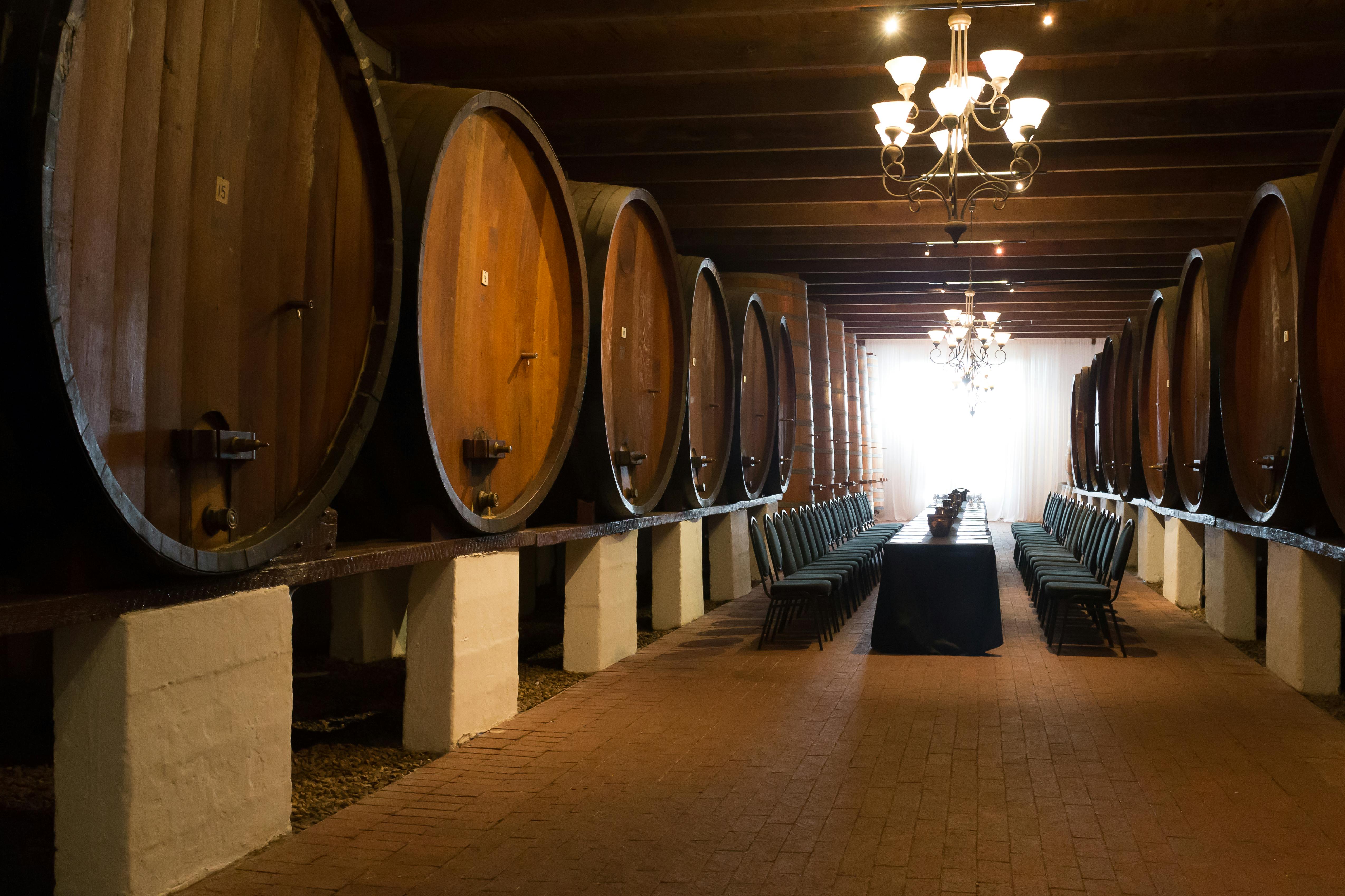 Wine cellar in the winelands of Cape Town