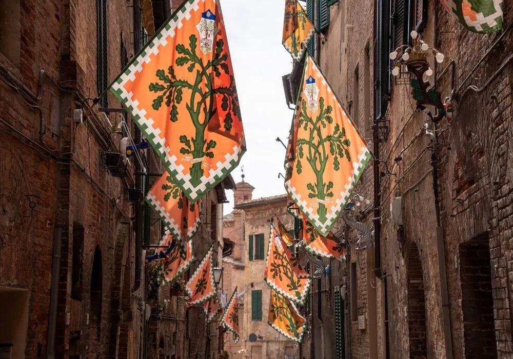 Contrade flag, Palio di Siena
