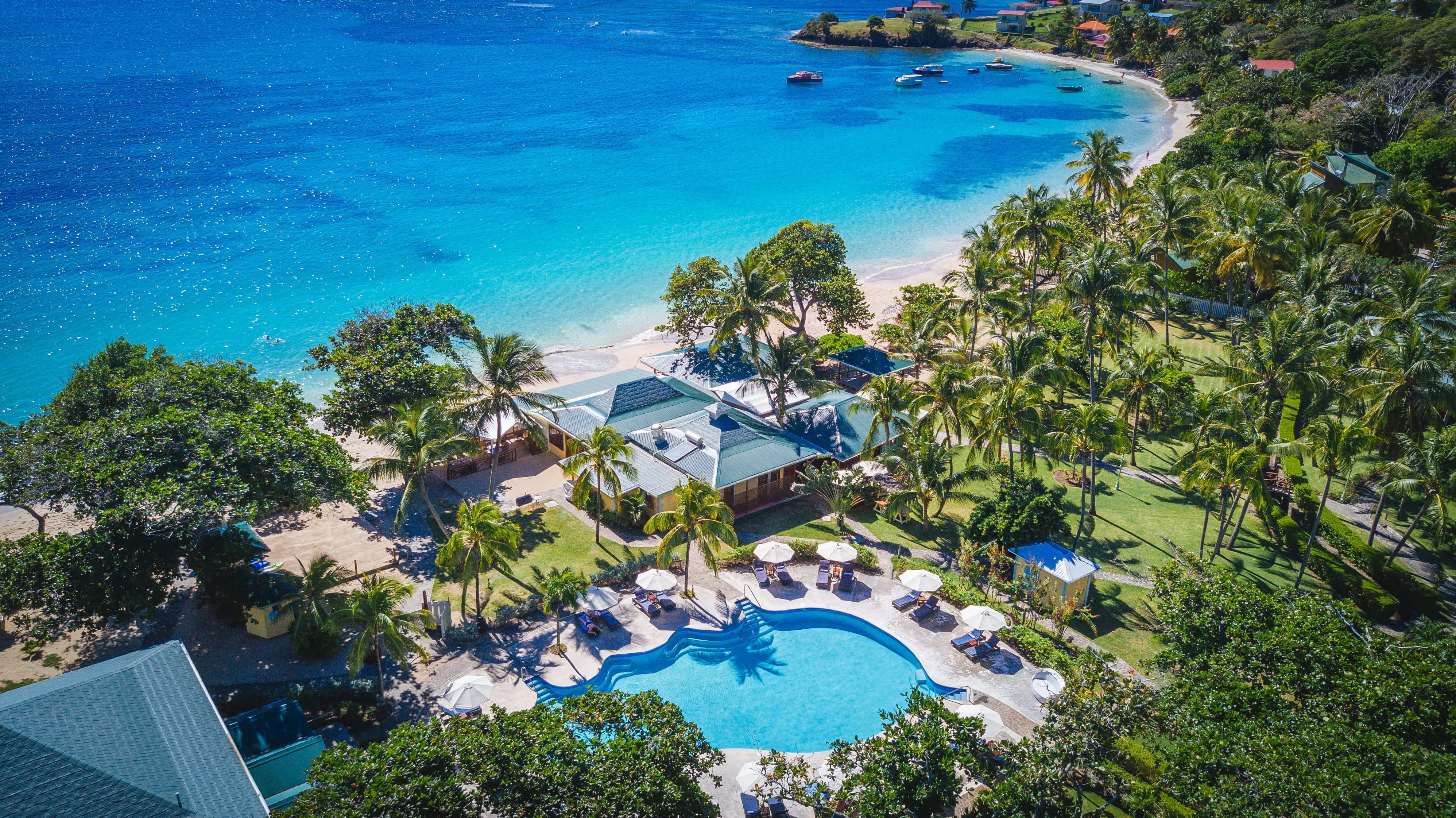 Hotel, Beach and Pool at Bequia Beach Hotel, St Vincent and The Grenadines