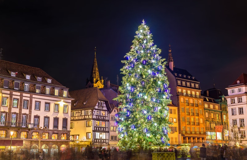Christmas tree at the famous Christmas Market in Strasbourg, France