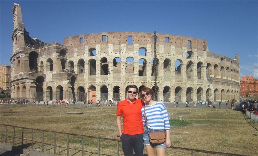 Outside the colosseum