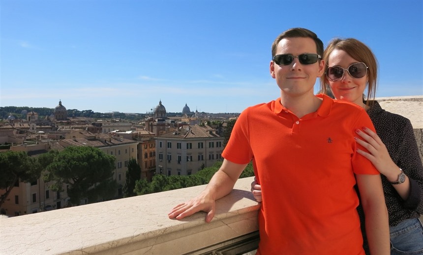 At the top of Altare della Patria